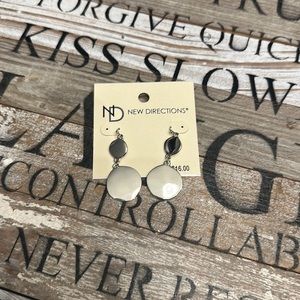 New Directions Silver disc earrings